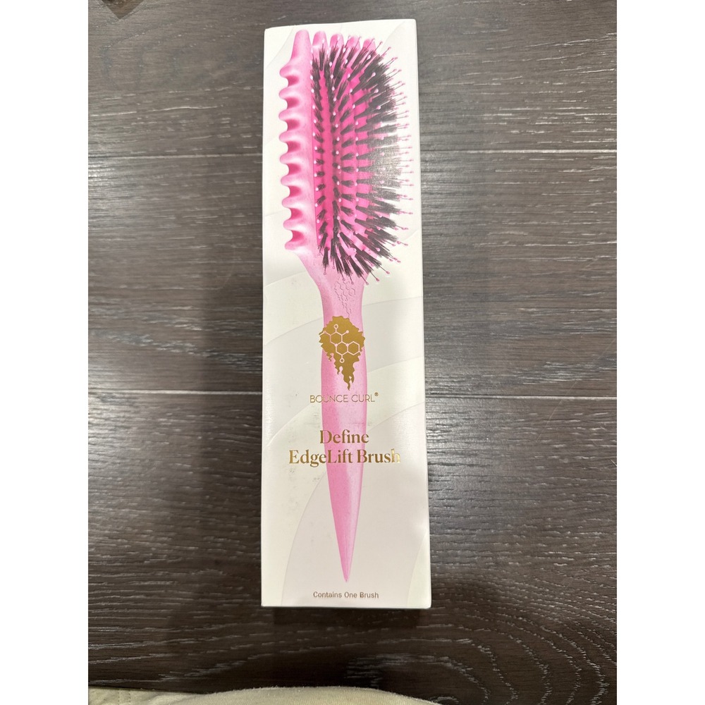 Bounce Curl Define EdgeLift Brush Pink Styling Tool for Curls Waves Coils NIB